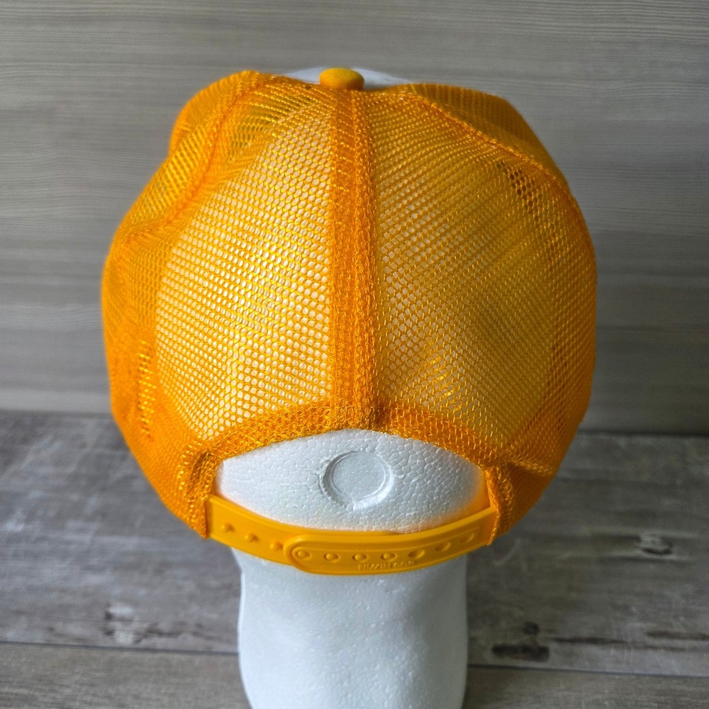 Vtg Nissin Trucker Hat Foam Cap Good Life Mesa Arizona Yellow White Mesh Retro - Picture 8 of 12
